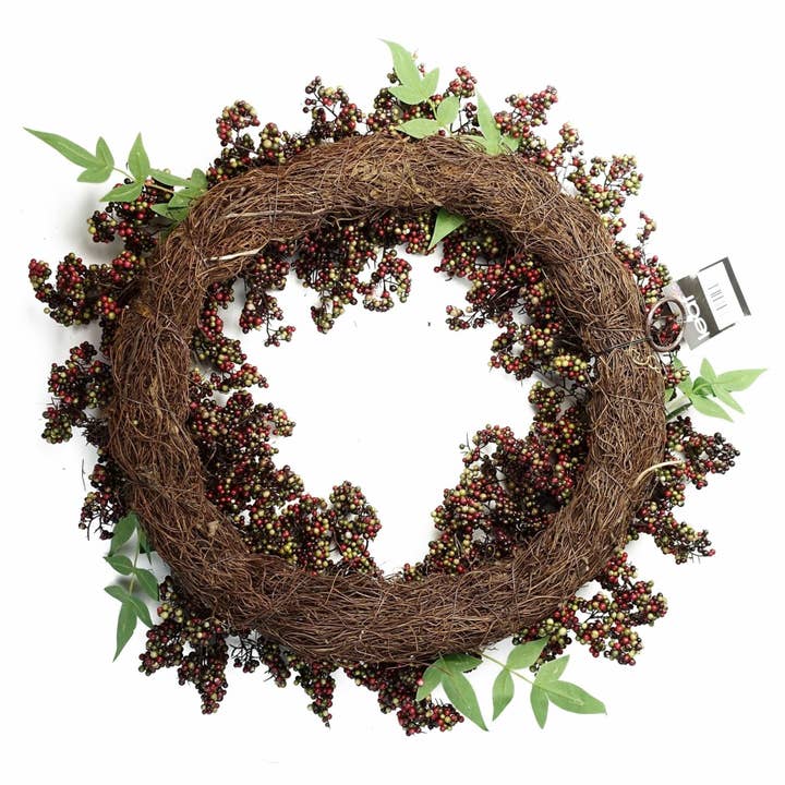 Leaf Design UK LTD – wholesale Wreath – 55cm Artificial Hanging Black Berries Wreath3