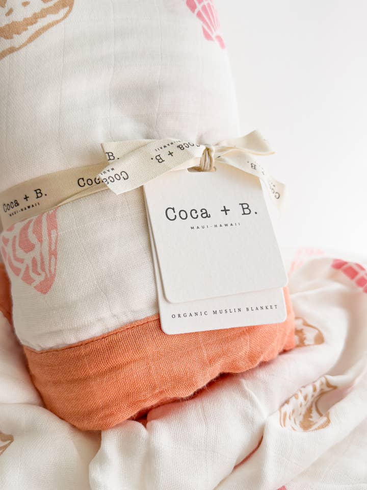 Coca + B.™ - Wholesale Milestone Blanket - Kids & Baby - Organic Seashell Baby Blanket | Coastal Beachy Nursery Decor7