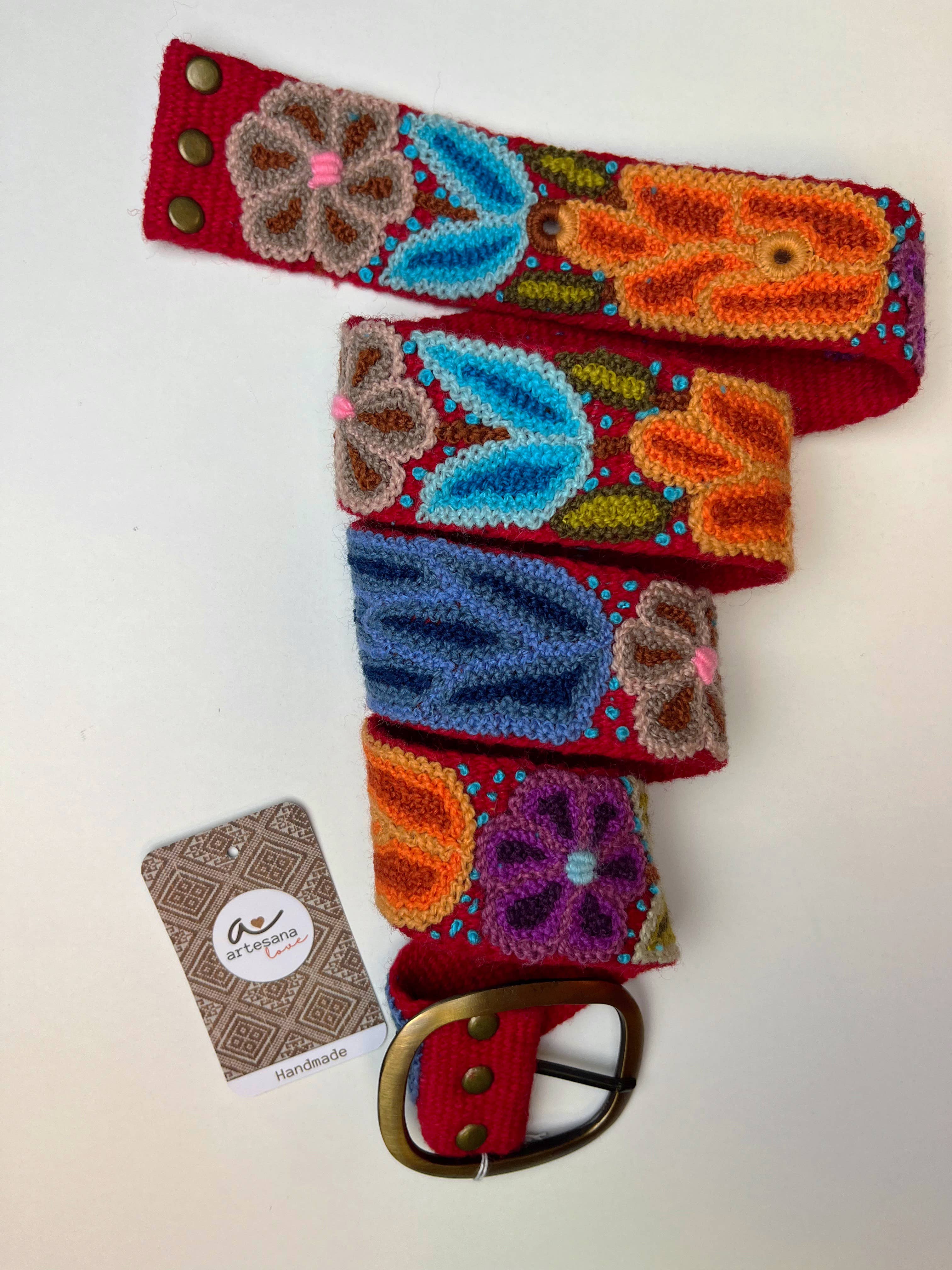 Artesana Love - Vendita all'ingrosso Cintura - Donna - Cintura larga ricamata con tulipani2