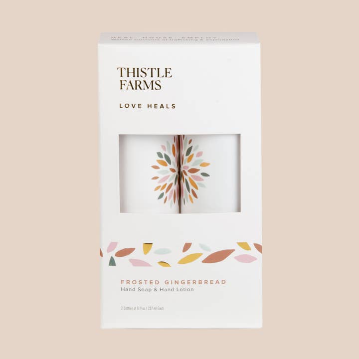 Frosted Gingerbread Moisturizing Hand Soap and Lotion Set for wholesale by Thistle Farms