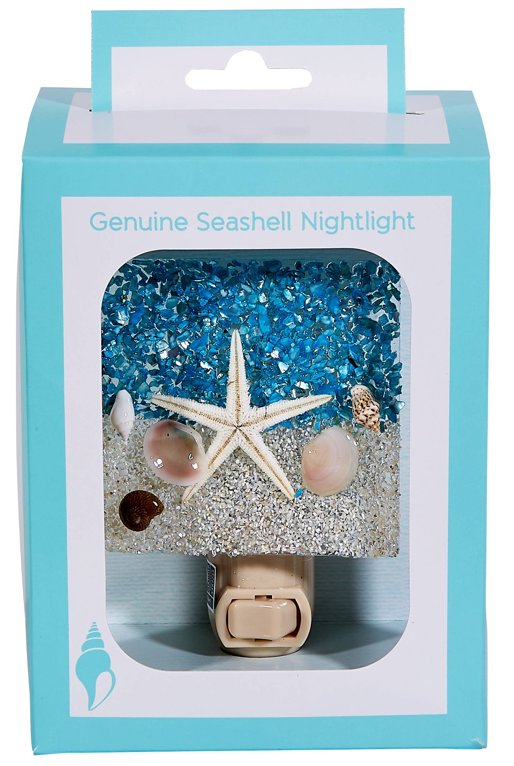 HS Seashells - Vente Veilleuses - Sable et mer avec étoile de mer carré veilleuse LED en boîte0