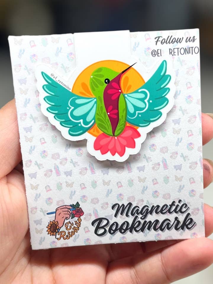 Pajarito Colibrí magnetic bookmark for wholesale by El Retoñito