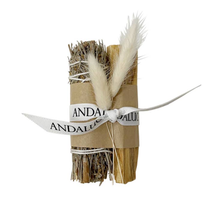 Palo Santo Sticks & Blue Sage Smudging Bundle for wholesale by Andaluca
