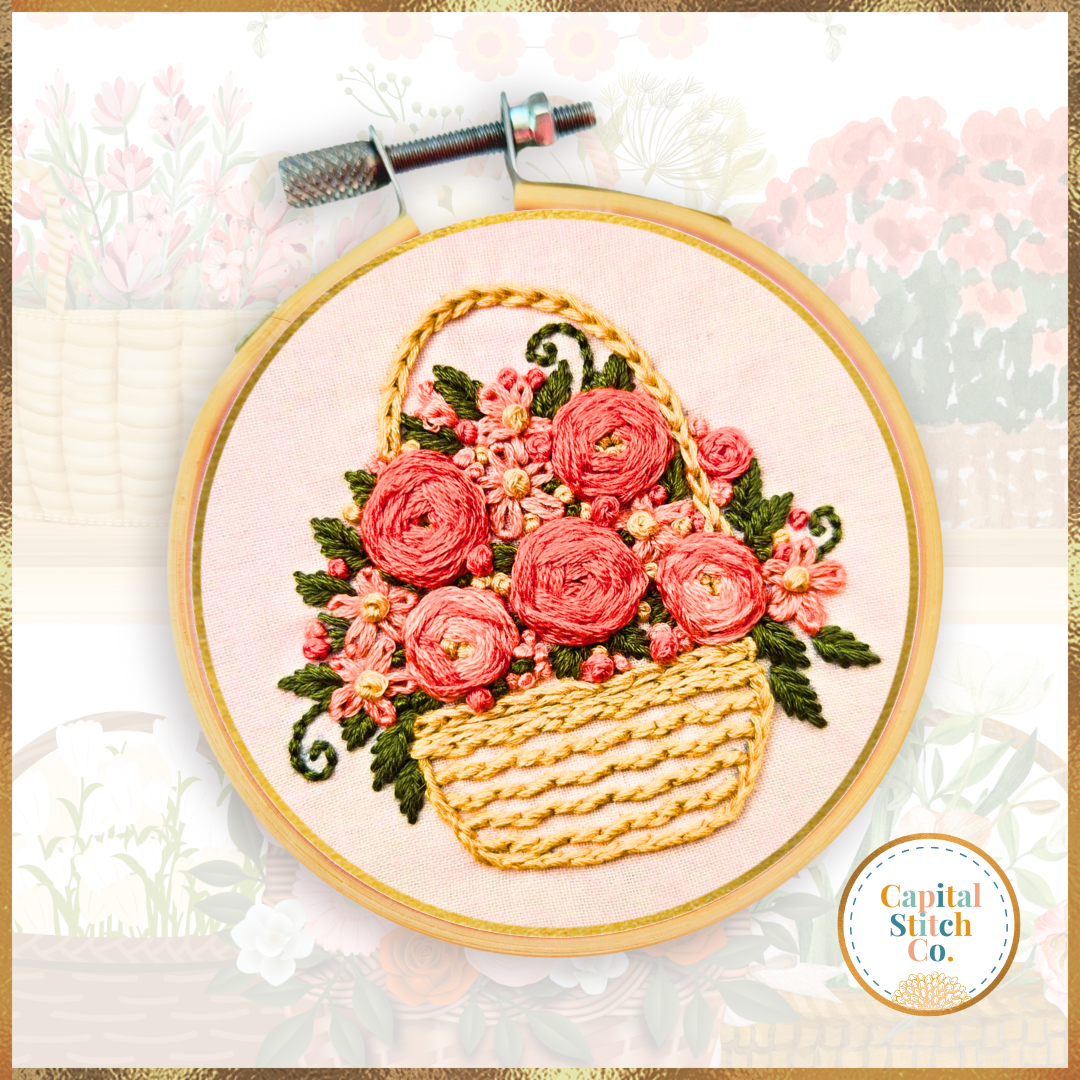 Capital Stitch Co. - Vente Accessoire de broderie/point de croix - Kit de Broderie Miniature Bouquet de Panier3