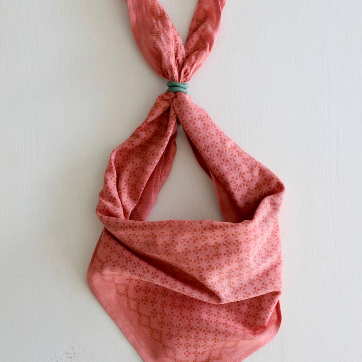 Nade - Wholesale Bandana - Women's - Naturally Dyed Pinwheel Block Printed Bandana