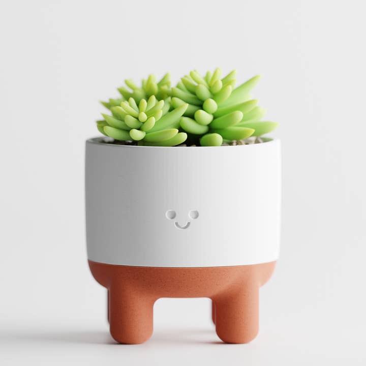 The Butler's Company - Wholesale Plant pot - Happy Smiley Face Planter with Drip Tray Solid Colors15