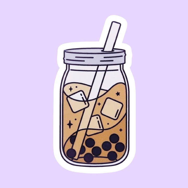 Boba Coffee Drink gestanzter Aufkleber für den Großhandel von The Sticker Lab