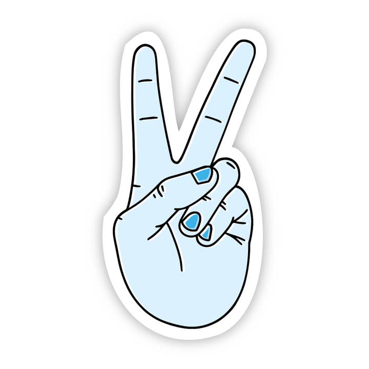 Big Moods - Wholesale Sticker - Peace Sign Light Blue Aesthetic Sticker