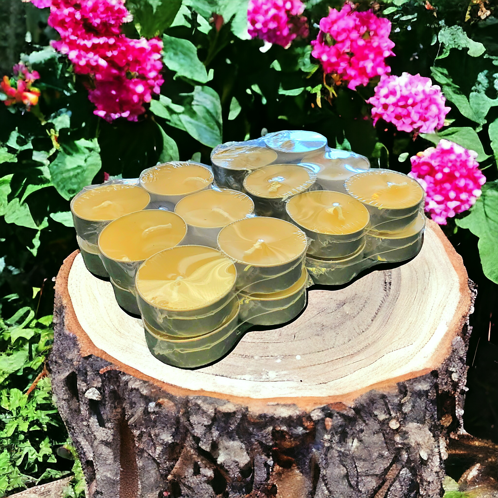 Different Branches - Wholesale Tea Light Candles - Handmade in Ohio 24 pack pure beeswax tea light candle bulk7