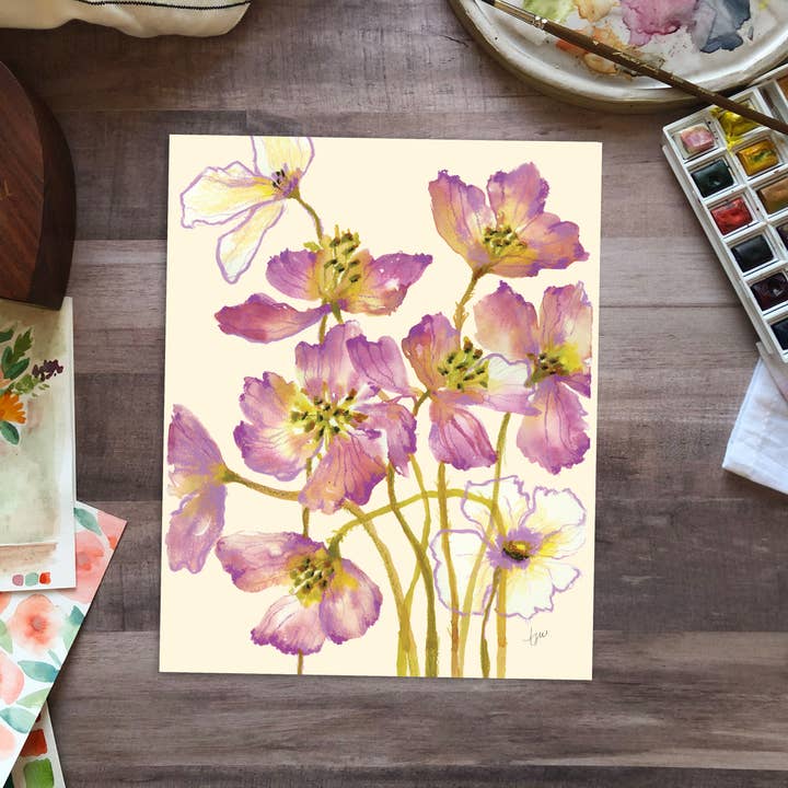 Tara Wright Studio - Wholesale Art Print - Neon Blooms Art Print1