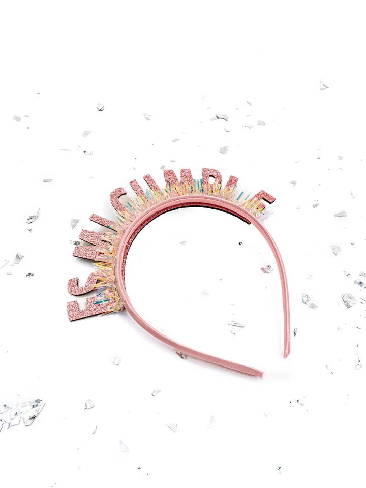 "Es Mi Cumple" Headband, Latina Birthday, Pink Birthday Headband, Feliz Cumpleaños Headband for wholesale by Cultura Confetti