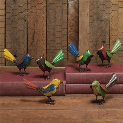 HomArt - Wholesale Decorative Figurine - Reclaimed Metal Birds - Assorted Colors