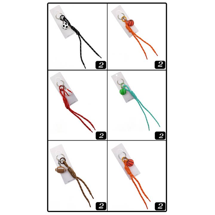Sensibling Corp. - Wholesale Keychain - Women's - 12PCS - Sports Ball Rope Tassel Keychains1