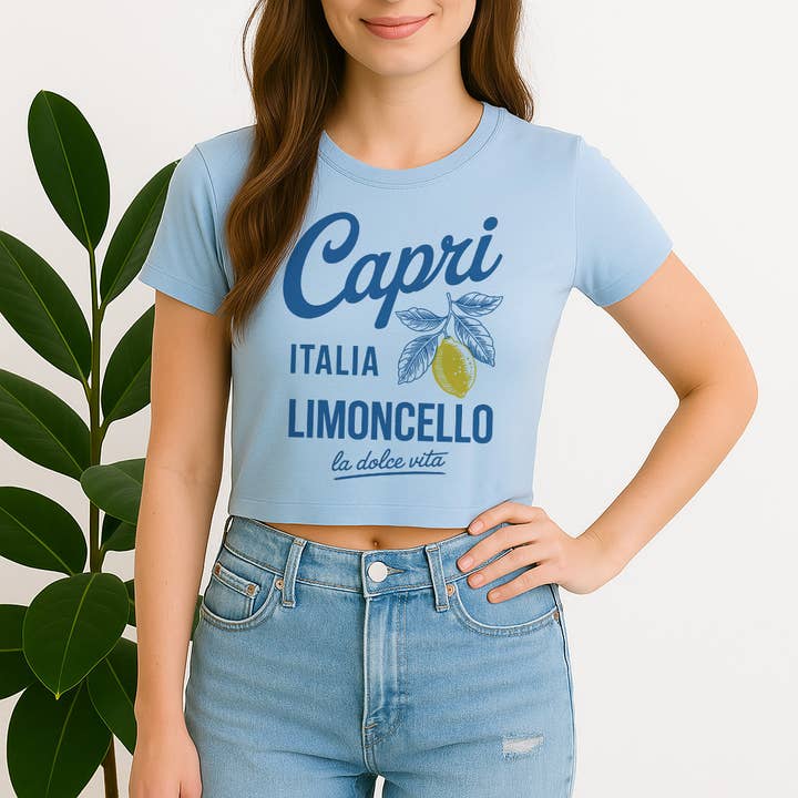 Camiseta Infantil Capri Itália por atacado de DaisyChainDesignCo
