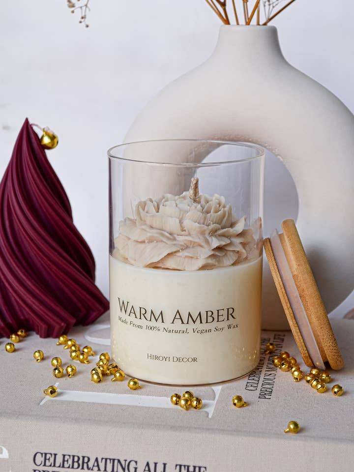 Peony doftljus i stor glasburk för wholesale av Hiroyi Decor