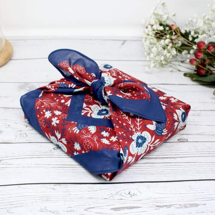 Furoshiki fabric wrap medium - doves for wholesale by Kindly Yarn | Furoshiki & Scarves