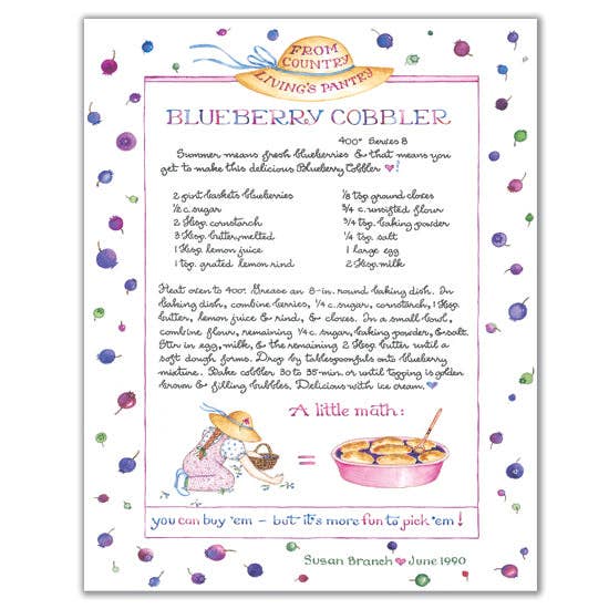 Country Living "Blueberry Cobbler" Print for wholesale by Susan Branch Studios