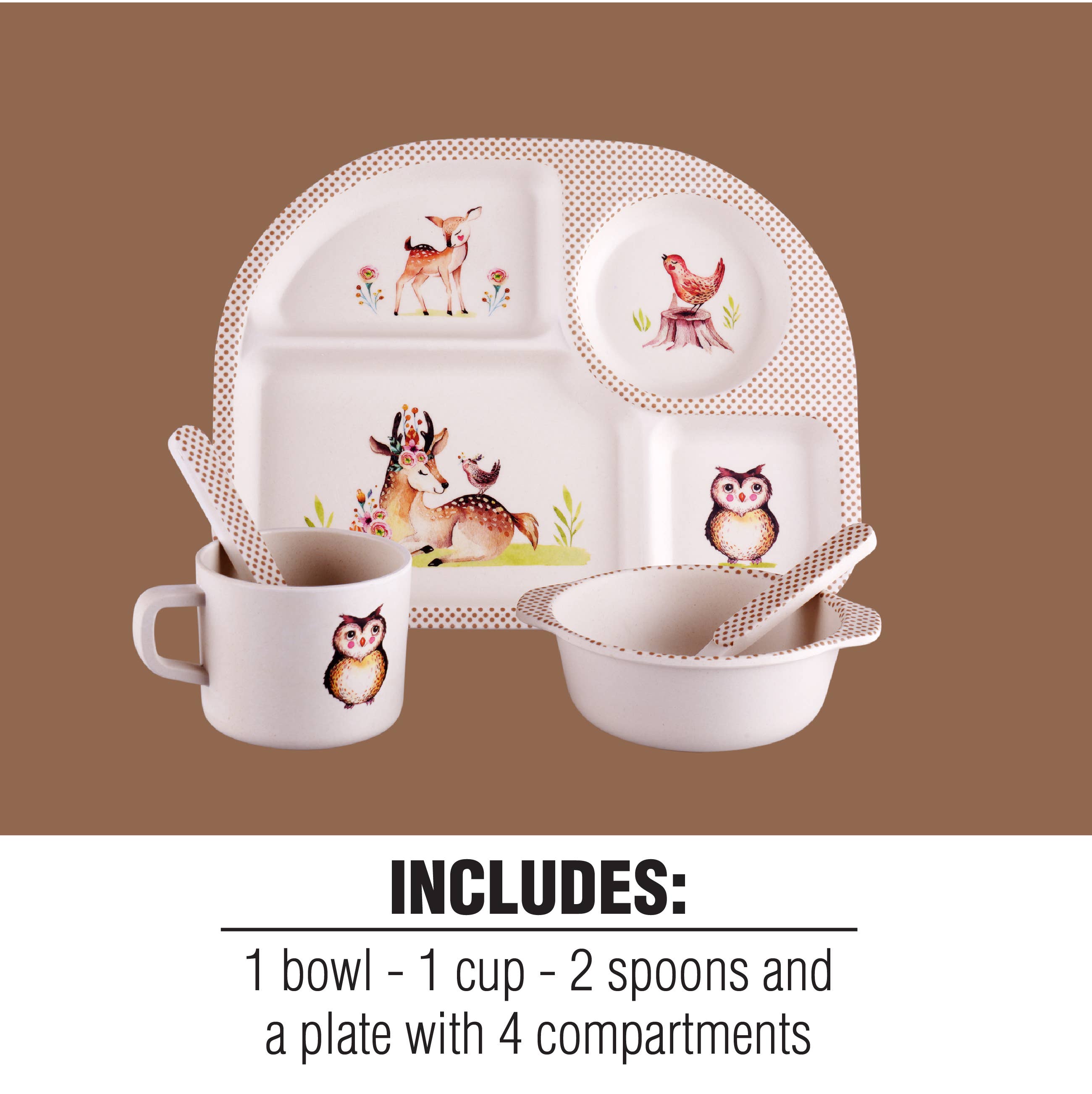 Barbo Toys – wholesale Servisset – Barn och baby – Wood Friends 4-rums måltidsset2