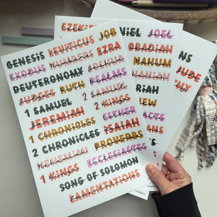 Books of the Bible Header Sticker Labels - HIPPIE DREAMS for wholesale by Kingfolk Co