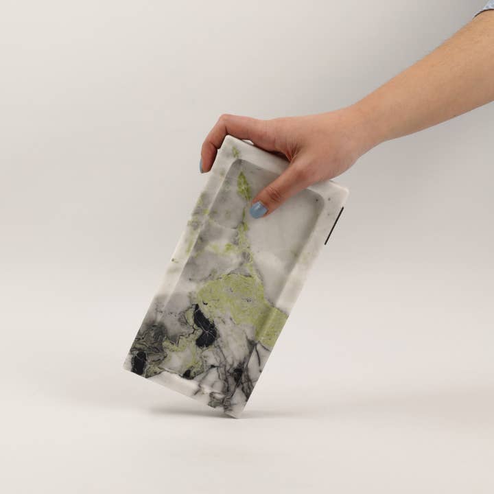 PIETRA DI CASA - Wholesale Decorative Tray - Marble Tray PAPA ALANA in Ice Jade|