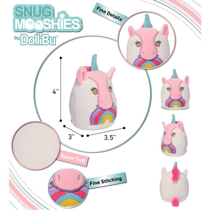 Cota Global - Wholesale Stuffed/Plush Toy - Kids & Baby - Snug-Mooshies Plush - Unicorn 4"