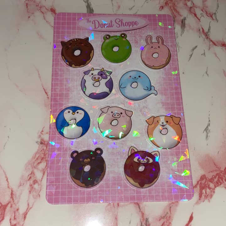 Donut Shoppe Vinyl Sticker Sheet for wholesale by The Pastel Fix