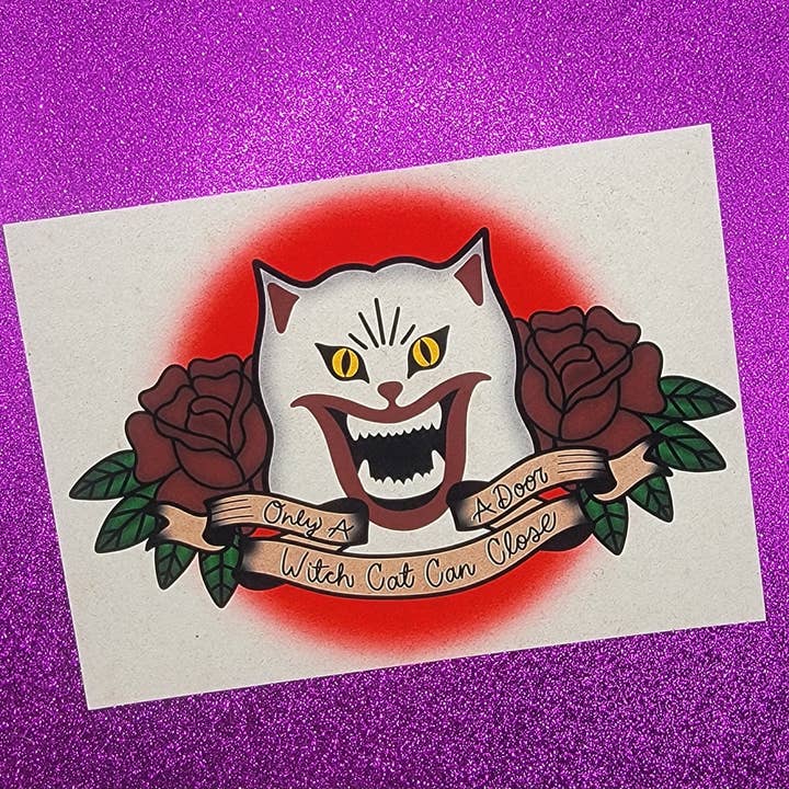 Impression d'art 5x7 Chat Sorcière Hausu pour la vente par Printy Vibes