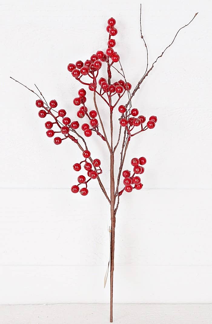 Holiday Depot Inc. - Wholesale Christmas Decoration - 30815- 19in Pick-Red Ash Berries with wispy twigs1