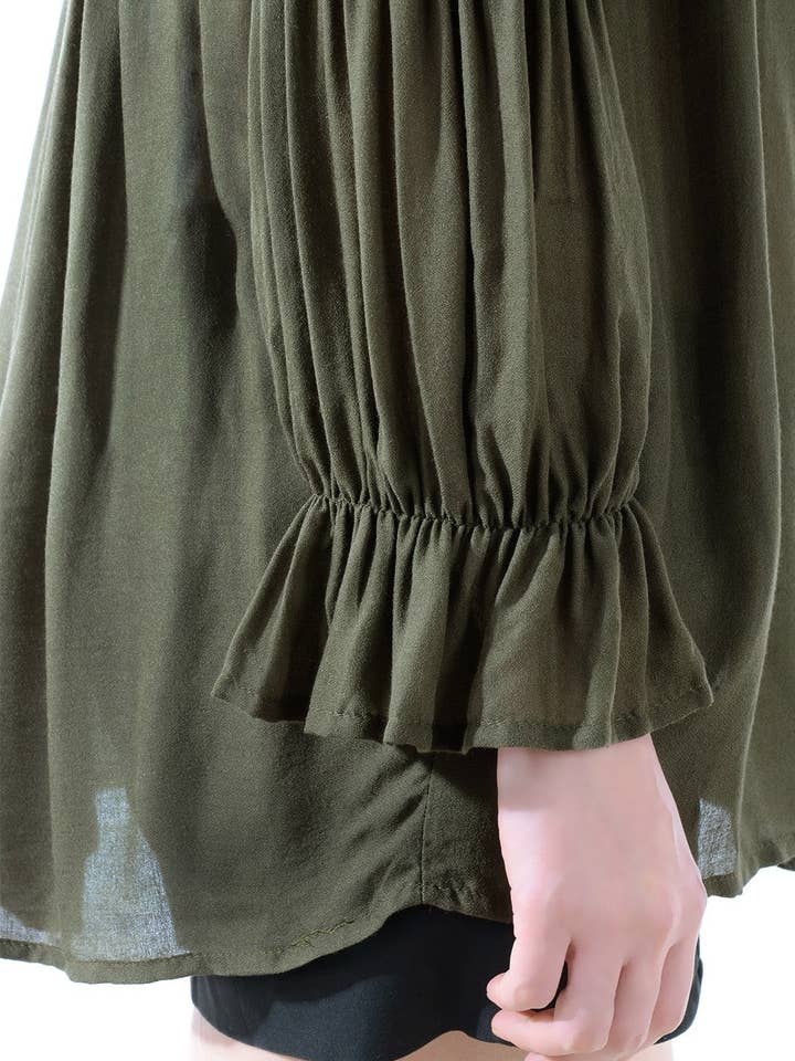 Anna Kaci Wholesale - Wholesale Blouse - Women's - Semi Sheer Boho Peasant Off the Shoulder Top40