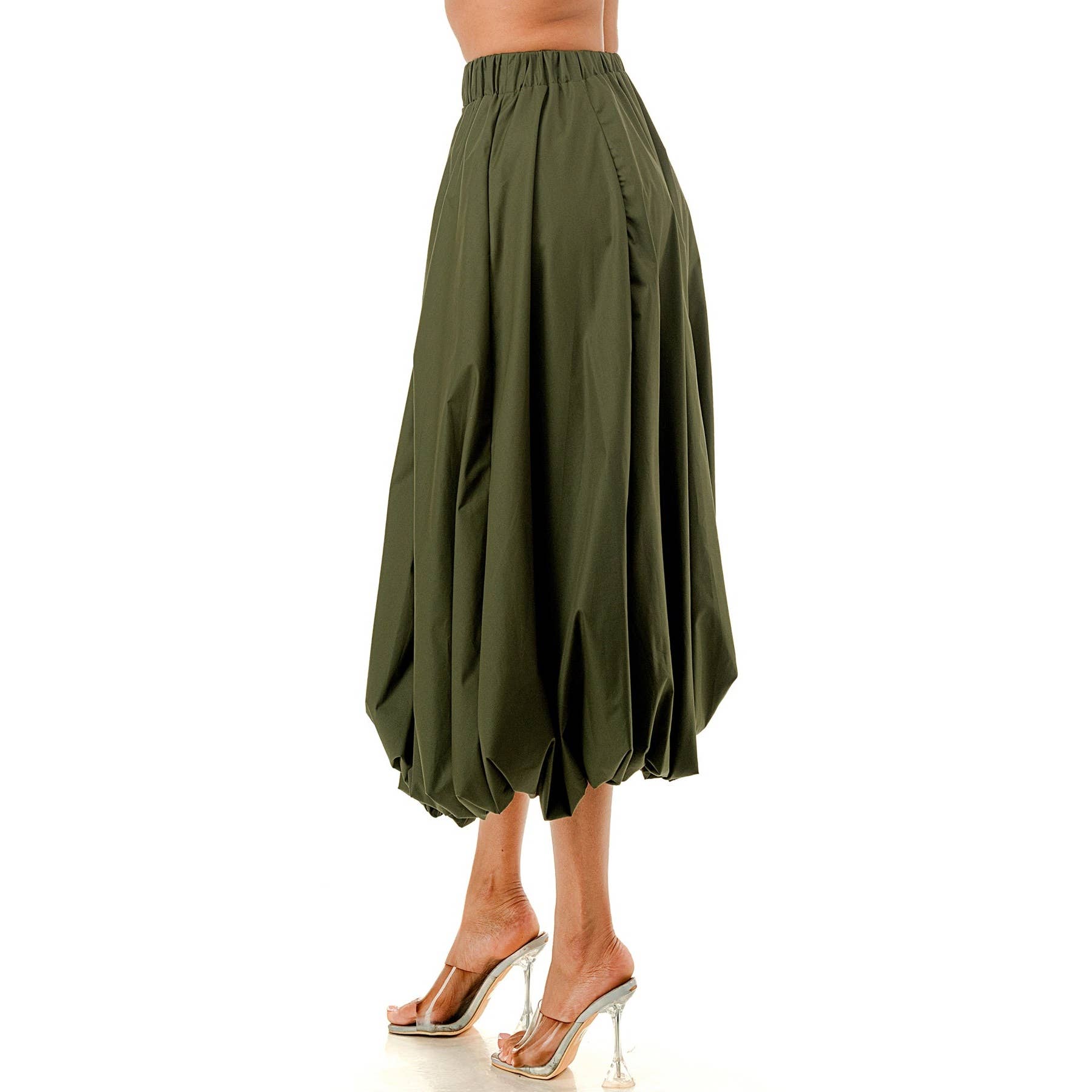 omgstyles - Wholesale Skirt - Women's - Plus Elastic Waist Bubble Mdi Skirt6