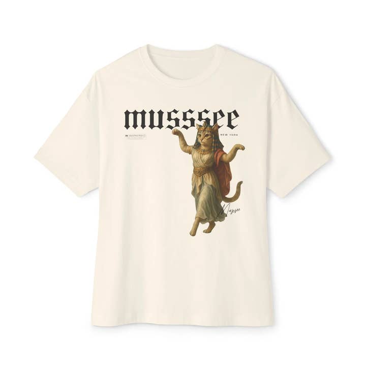 T-shirt Gráfica de Deusa Gato Oversized por atacado de MUSSSEE