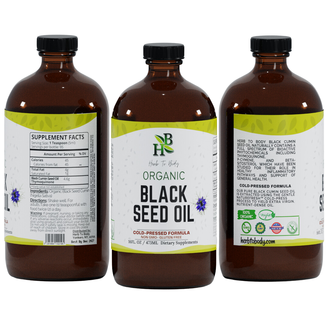 Herb To Body - Wholesale Oral Supplement/Vitamin - Organic Black Seed Oil (Cold-Pressed) - Bulk Wholesale Sizes13