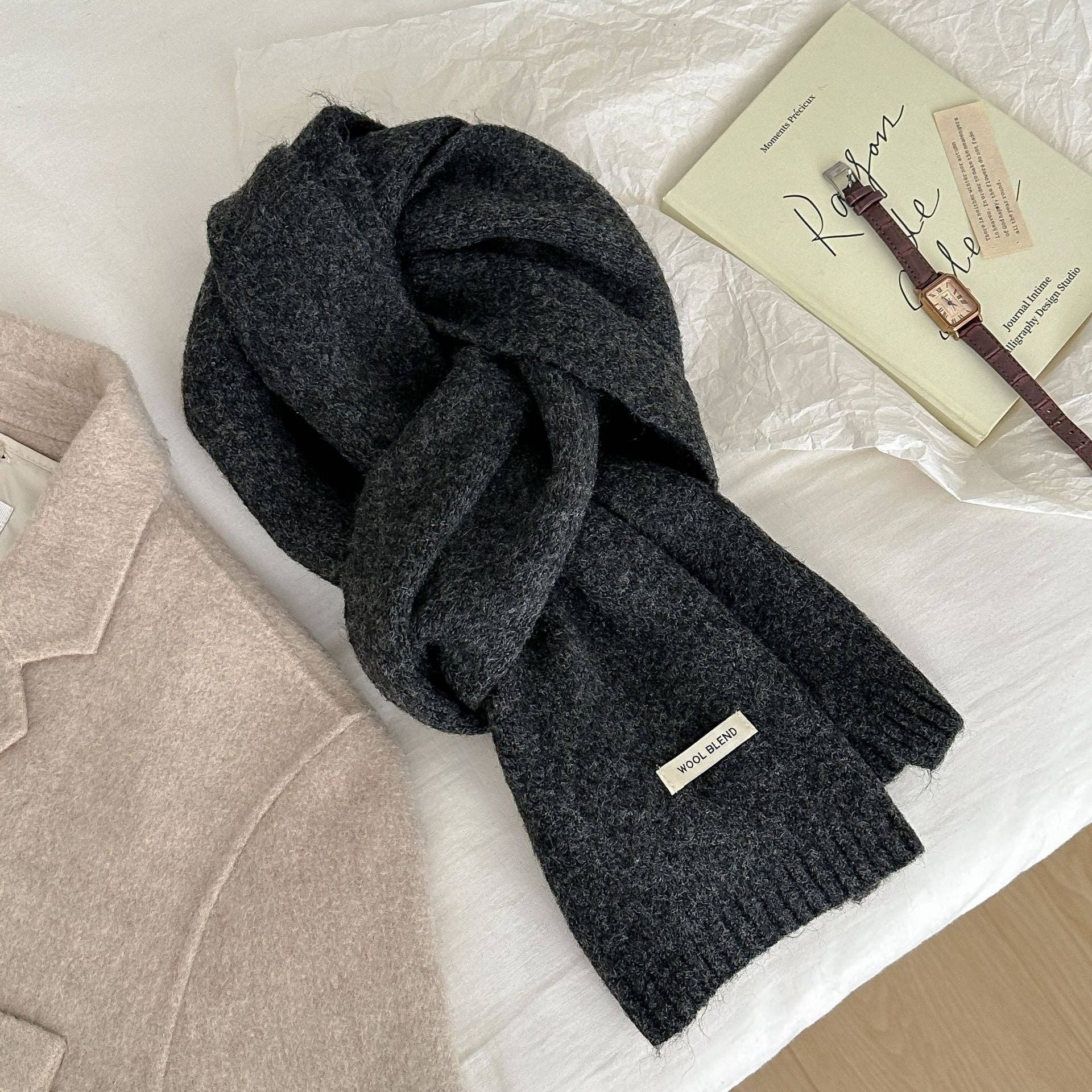 VividLux - Vente Écharpe – femme - Écharpe Enveloppante Unie Confortable6