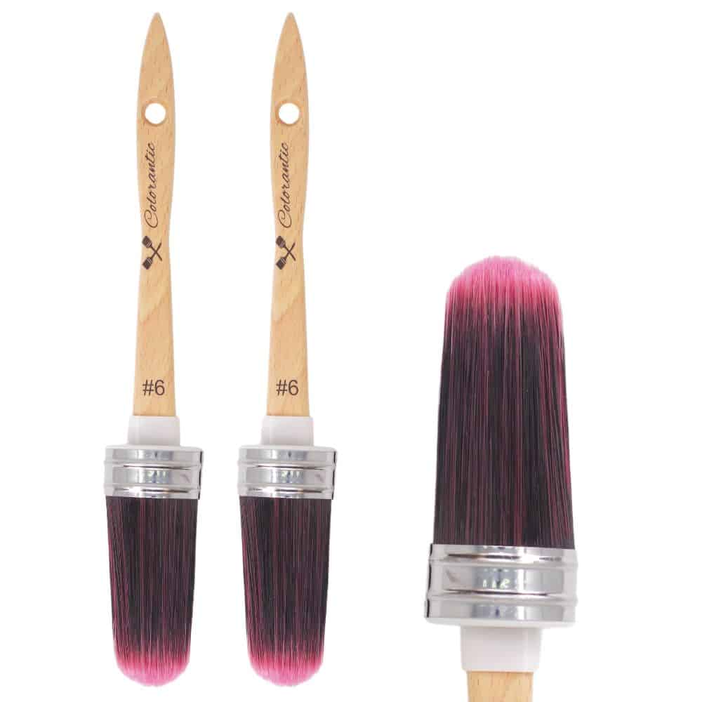 Colorantic - Vente Pinceaux à peinture/cire - COLORANTIC | Lot de 2 pinceaux ovales violets à la craie #60