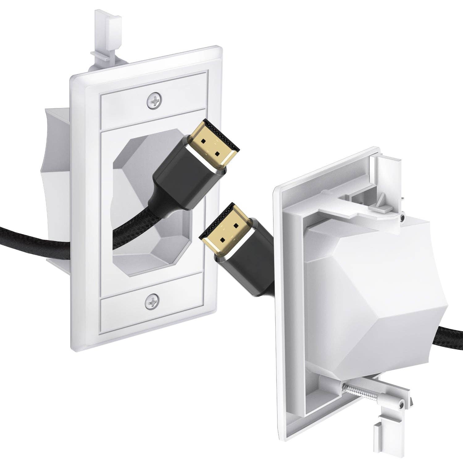 Fosmon - Wholesale  - Fosmon 1-Gang Recessed Low-Voltage Cable Plate - White0