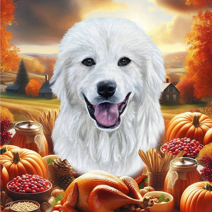 Best of Breed Products - Wholesale Flag - Great Pyrenees - Thanksgiving House Flag0