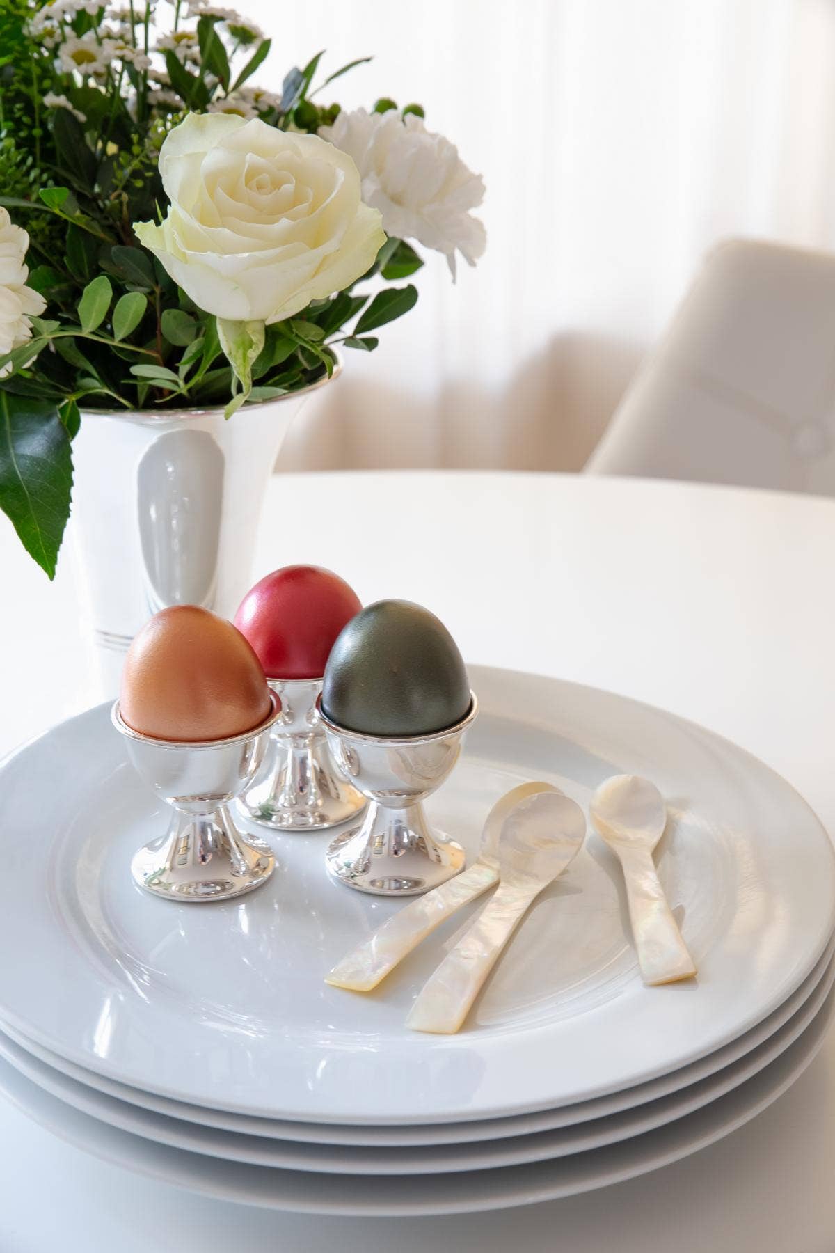 EDZARD - Wholesale Measuring Spoon - Mother-of-Pearl Caviar Spoon , high-quality, straight2