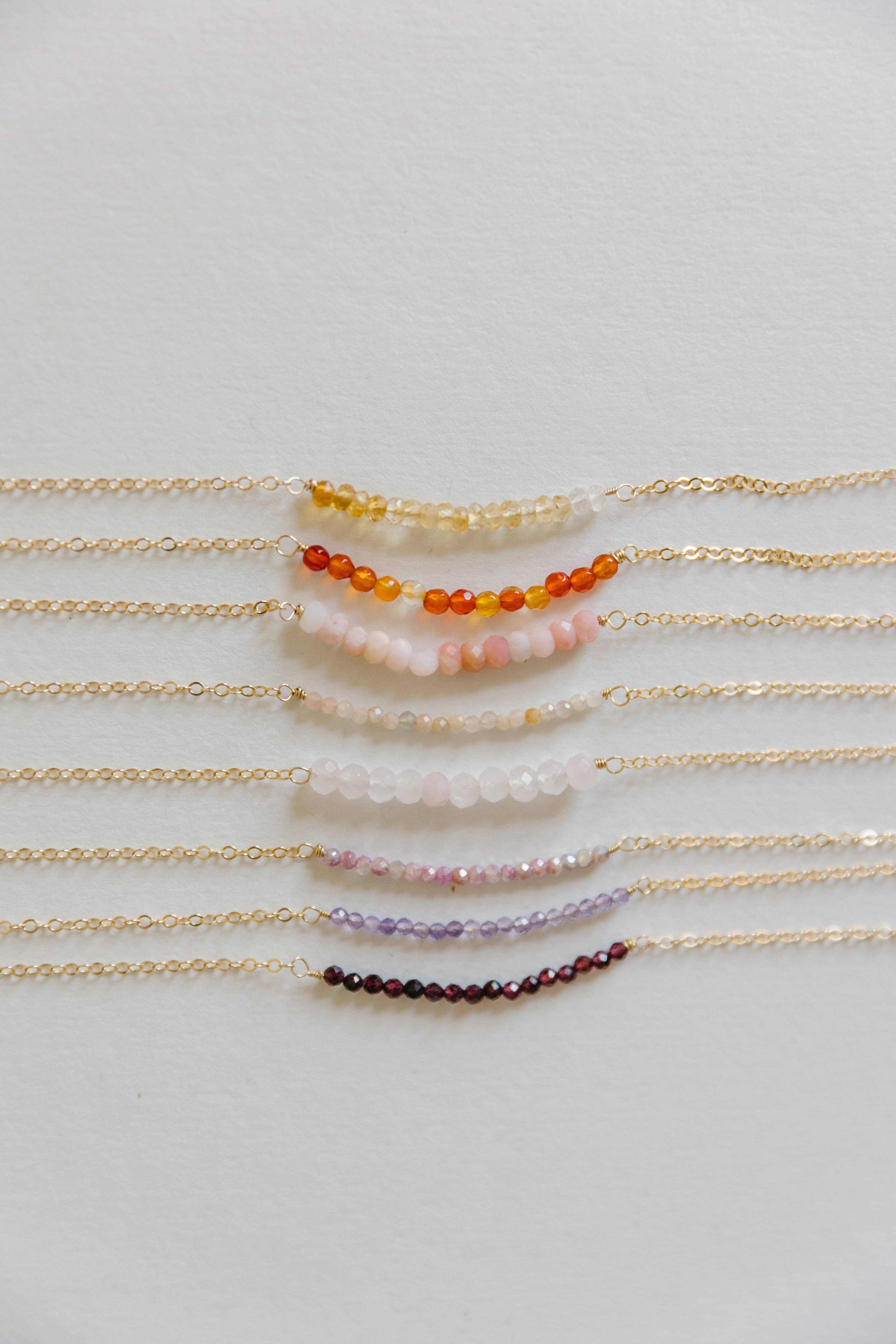 Seaflowerjewelry - Wholesale Pendant/Charm Necklace - Gemstone Bar Pendant Necklace Gold Fill Sterling Silver4