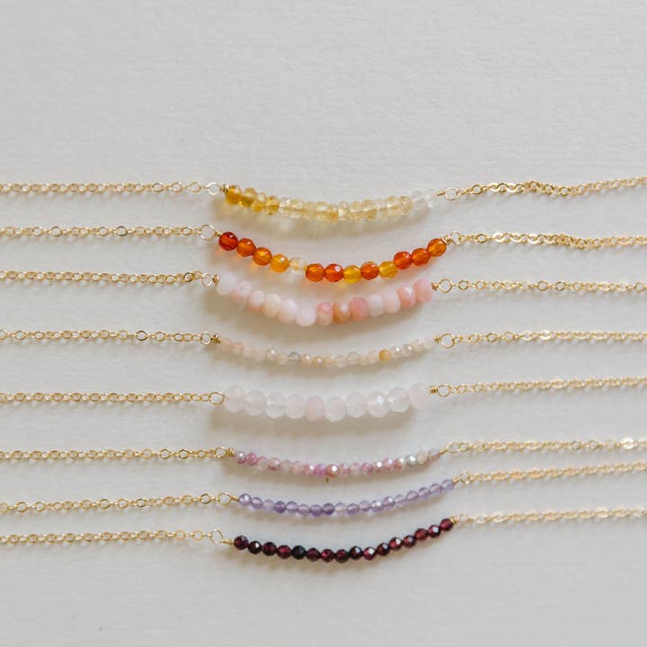 Seaflowerjewelry - Wholesale Pendant/Charm Necklace - Gemstone Bar Pendant Necklace Gold Fill Sterling Silver4