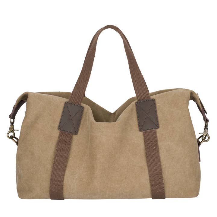 Sac de sport - 8575B - Sac de sport en toile et cuir pour la vente par ZEDE PARIS