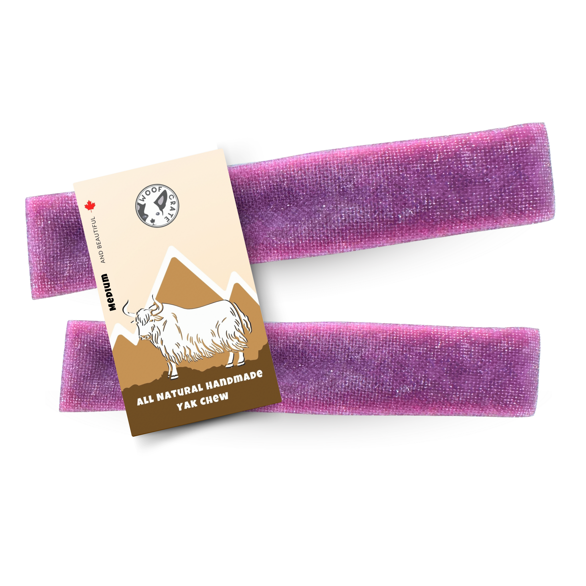 WoofCrate - Venta al por mayor Chuches - Perros - Masticable de Yak del Himalaya con Arándano (Mediano)0