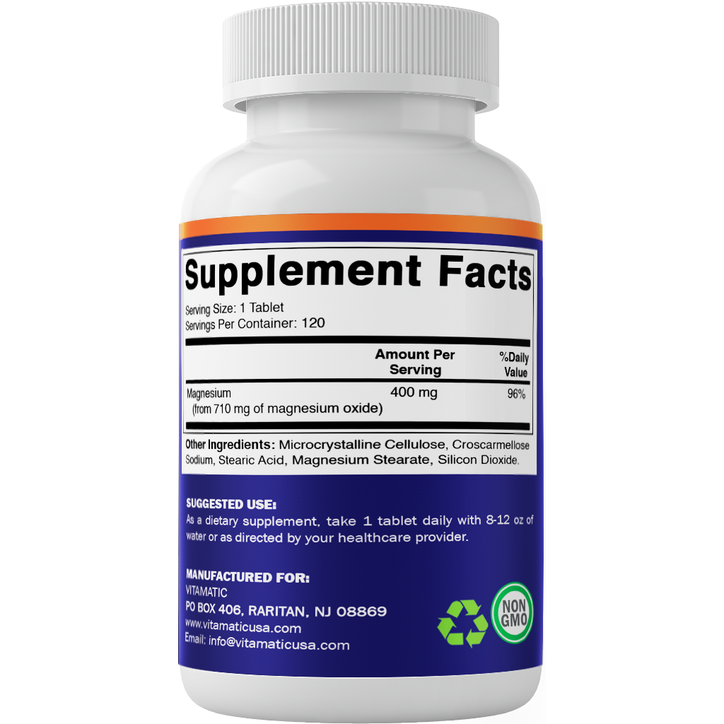 Vitamatic – wholesale Oral supplement/vitamin – Vitamatic Extra Stregth Magnesium Oxide -400 mg 120 Tablets 7