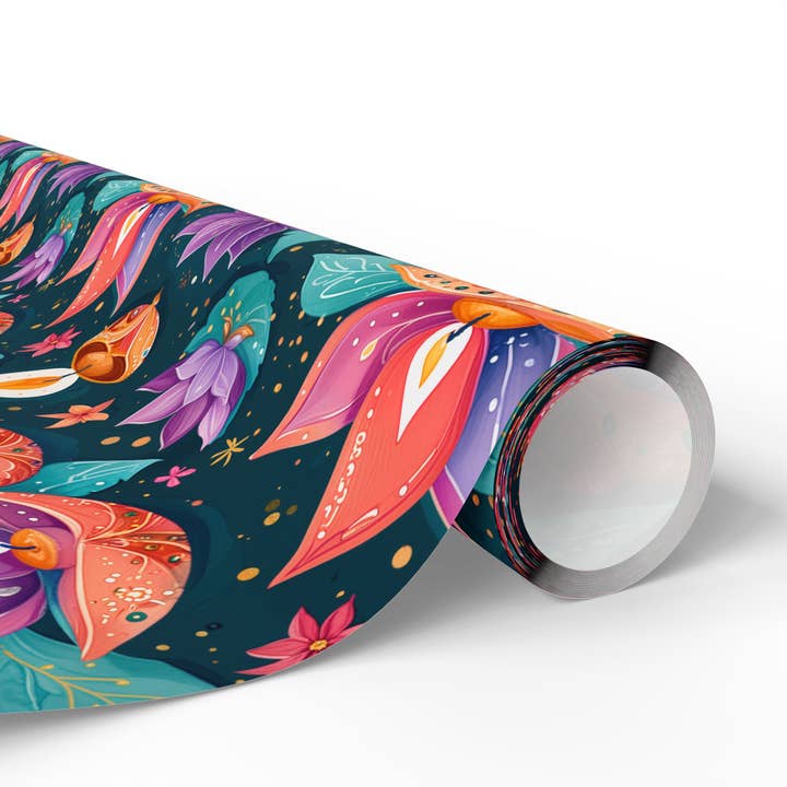 Lokipawz - Wholesale Flat Wrap - Diwali Aqua Festival Wrapping Papers5