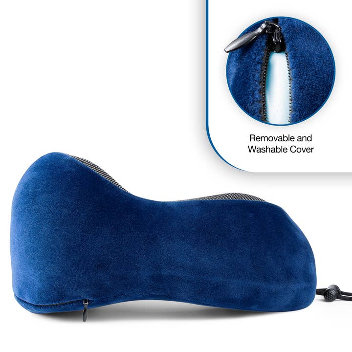 Cloudz - Wholesale Travel Pillow - Cloudz Tech Memory Foam Travel Pillow With Earplugs - Blue6