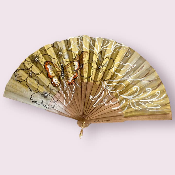 Arte e sfizio - Wholesale Handheld Folding Fan - painted flower fans10