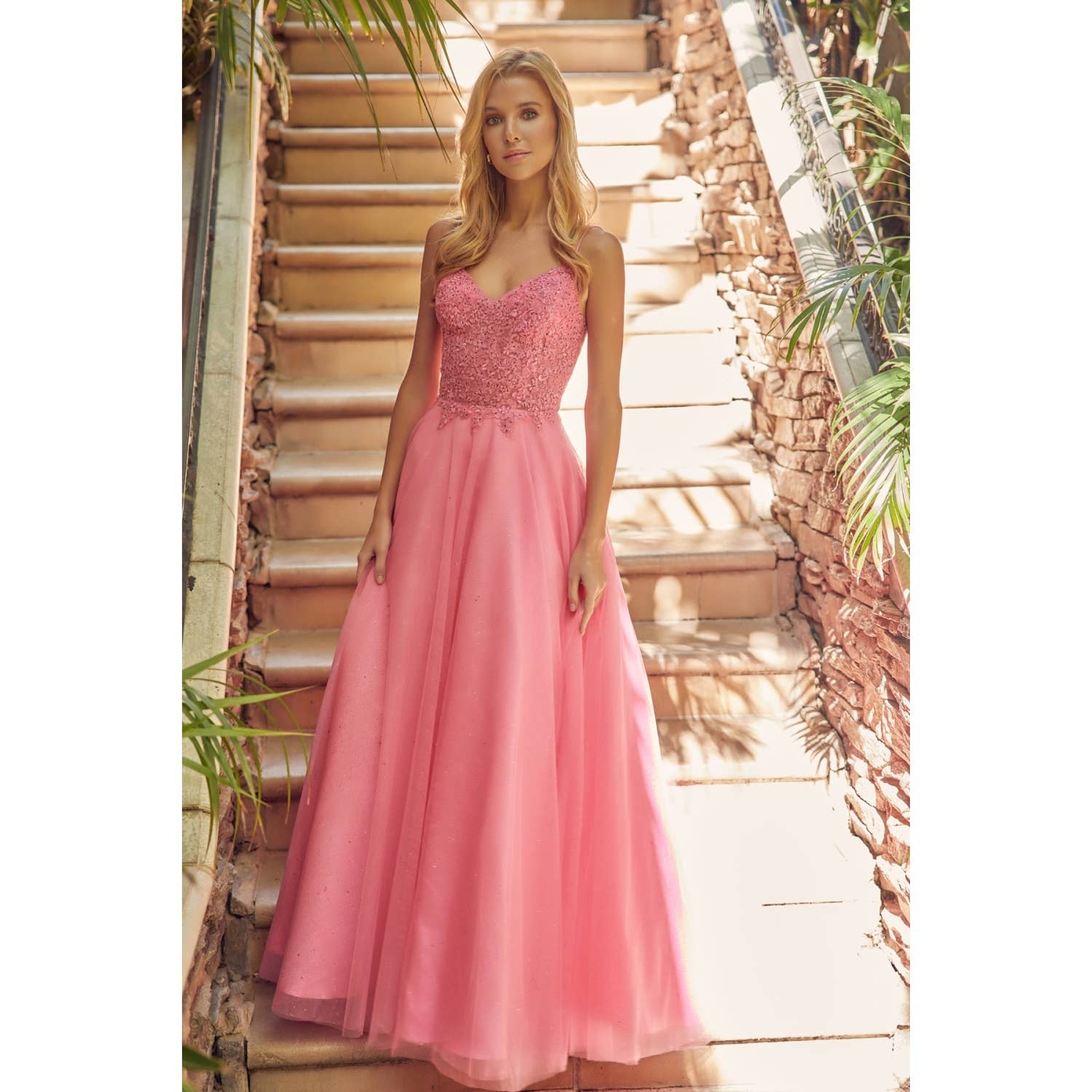 Juliet - Wholesale Gown - Women's - EMBROIDERED SPARKLE TULLE AND STONES ACCENTS  PROM BALL GOWN4