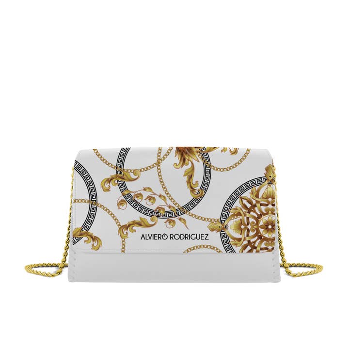 Alviero Rodriguez - Wholesale Clutch Bag - Women's - Royal White white bag