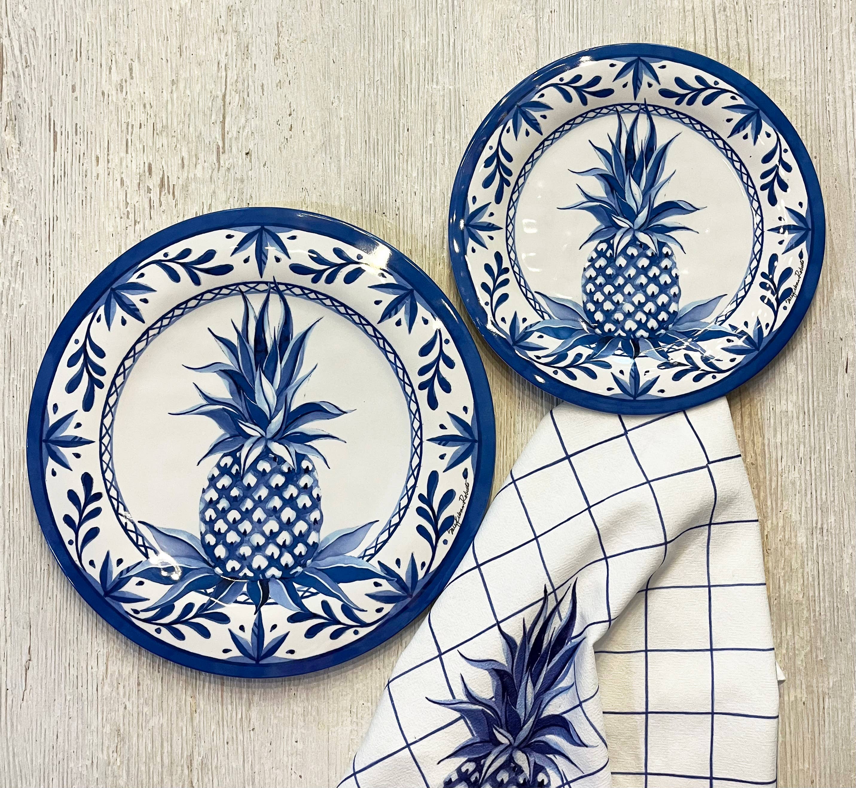Bamboo Table - Wholesale Dinner Plate - Blue Pineapple Bamboo Plate Collection2