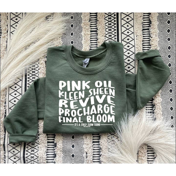 Retro Stock Show Essentials Crewneck - Olive for wholesale by Sweet Valley Tees