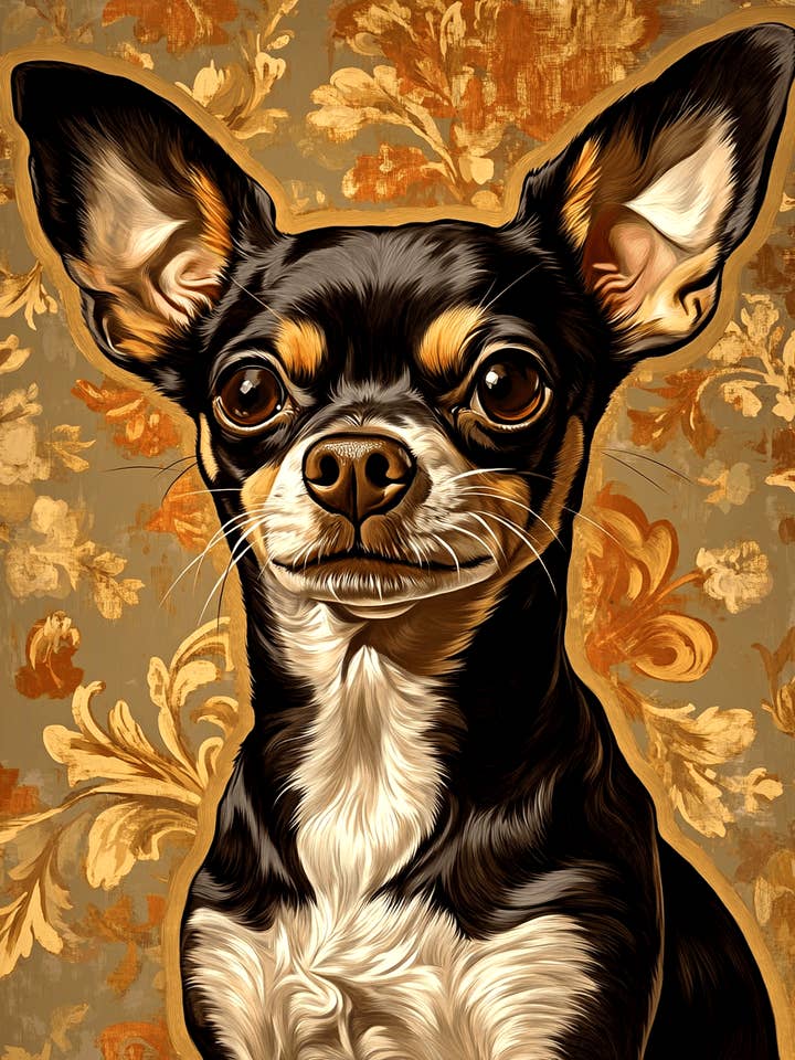 Nouveau Chihuahua - Impressions d'Art de Nature Morte de Chien de Compagnie – Œuvre 8″x10″ pour Cadre 11″x14″ pour la vente par Mowbi